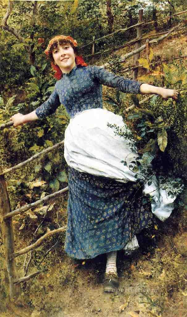 A Summers Folly countrywoman Daniel Ridgway Knight Oil Paintings